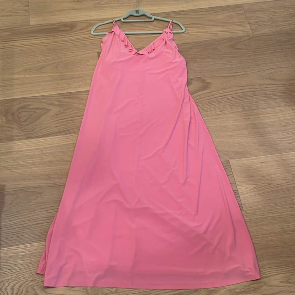Pink Zara sleeveless summer dress midi length. Worn once.